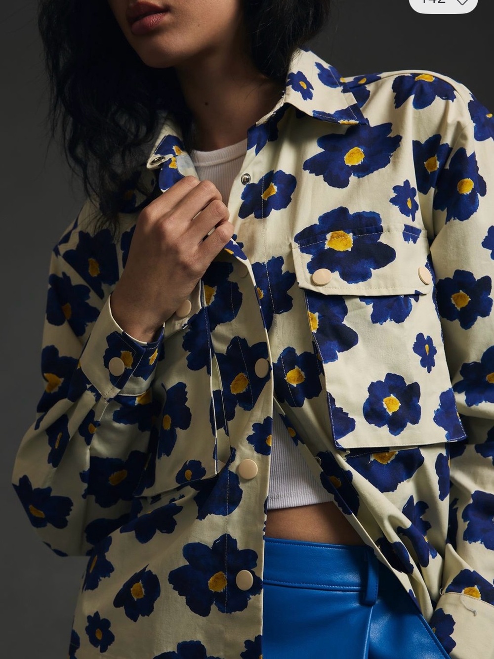 Pepaloves Neutral Floral Blazer - Women's Patterned Jacket